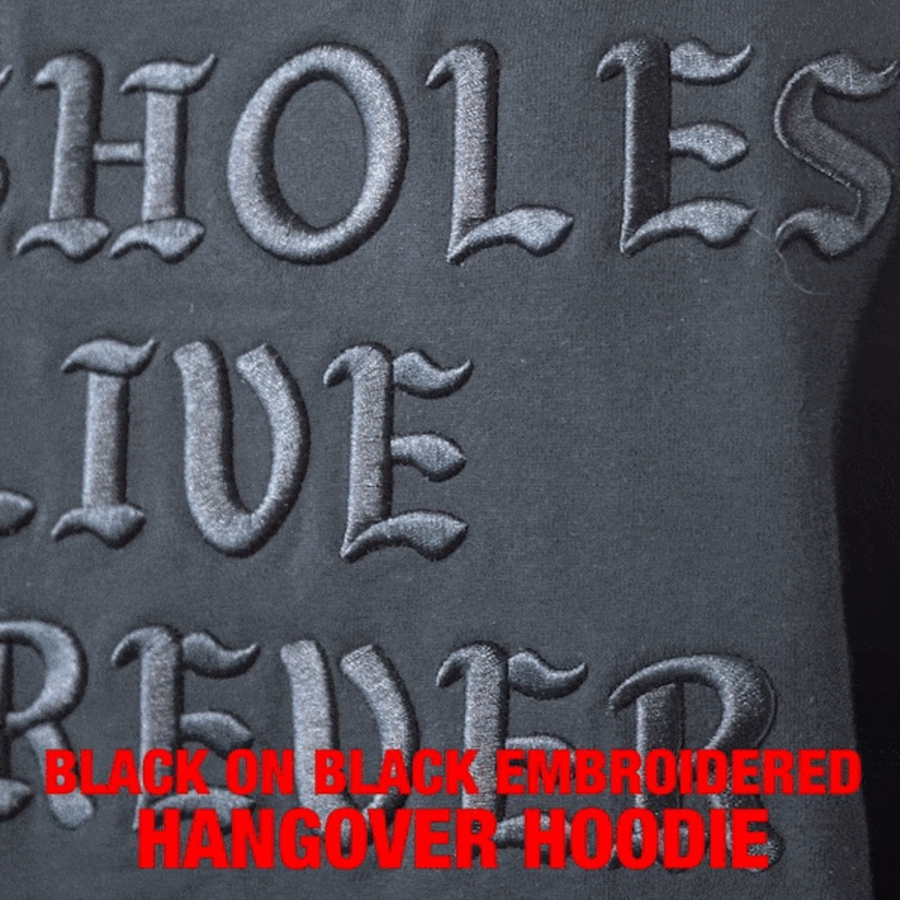 Linda Finegold ALF UNISEX BLACK ZIP HOOD HANGOVER HOODIE